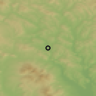Shaded relief of the 50 km around Kračúnovce, drawn from the GMTED2010 grid