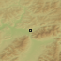 Shaded relief of the 50 km around Krasňany, drawn from the GMTED2010 grid
