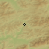 Shaded relief of the 50 km around Krásno nad Kysucou, drawn from the GMTED2010 grid