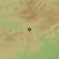 Shaded relief of the 50 km around Kriváň, drawn from the GMTED2010 grid