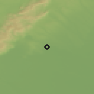 Shaded relief of the 50 km around Blatné, drawn from the GMTED2010 grid