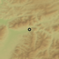 Shaded relief of the 50 km around Krpeľany, drawn from the GMTED2010 grid
