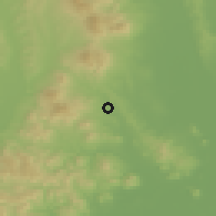 Shaded relief of the 50 km around Kuzmice, drawn from the GMTED2010 grid