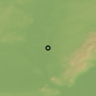 Shaded relief of the 50 km around Láb, drawn from the GMTED2010 grid