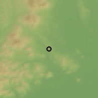 Shaded relief of the 50 km around Lastovce, drawn from the GMTED2010 grid
