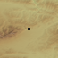 Shaded relief of the 50 km around Lendak, drawn from the GMTED2010 grid