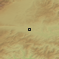 Shaded relief of the 50 km around Letanovce, drawn from the GMTED2010 grid