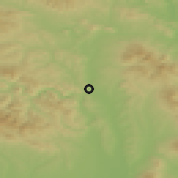 Shaded relief of the 50 km around Ličartovce, drawn from the GMTED2010 grid