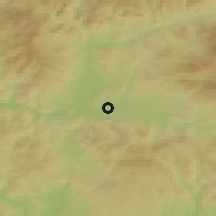 Shaded relief of the 50 km around Lieskovec, drawn from the GMTED2010 grid