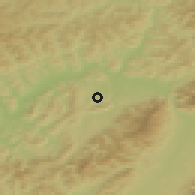 Shaded relief of the 50 km around Lietava, drawn from the GMTED2010 grid