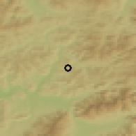 Shaded relief of the 50 km around Lodno, drawn from the GMTED2010 grid