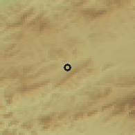 Shaded relief of the 50 km around Lokca, drawn from the GMTED2010 grid