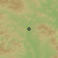 Shaded relief of the 50 km around Lomnička, drawn from the GMTED2010 grid