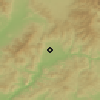 Shaded relief of the 50 km around Lovčica - Trubín, drawn from the GMTED2010 grid