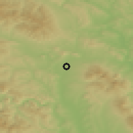 Shaded relief of the 50 km around Ľubotice, drawn from the GMTED2010 grid