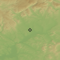 Shaded relief of the 50 km around Lučenec, drawn from the GMTED2010 grid