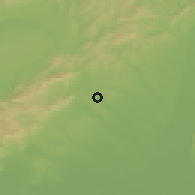 Shaded relief of the 50 km around Boleráz, drawn from the GMTED2010 grid