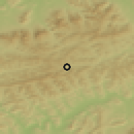 Shaded relief of the 50 km around Makov, drawn from the GMTED2010 grid