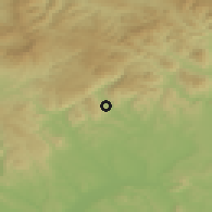 Shaded relief of the 50 km around Málinec, drawn from the GMTED2010 grid