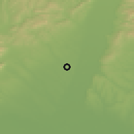 Shaded relief of the 50 km around Malženice, drawn from the GMTED2010 grid