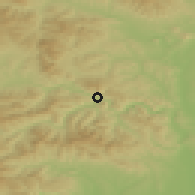 Shaded relief of the 50 km around Margecany, drawn from the GMTED2010 grid