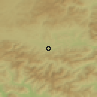 Shaded relief of the 50 km around Markušovce, drawn from the GMTED2010 grid