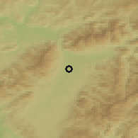 Shaded relief of the 50 km around Martin, drawn from the GMTED2010 grid
