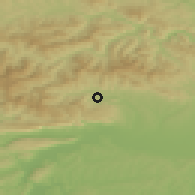 Shaded relief of the 50 km around Medzev, drawn from the GMTED2010 grid