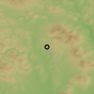 Shaded relief of the 50 km around Mirkovce, drawn from the GMTED2010 grid