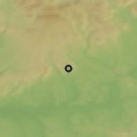 Shaded relief of the 50 km around Modrý Kameň, drawn from the GMTED2010 grid