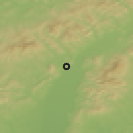 Shaded relief of the 50 km around Bošáca, drawn from the GMTED2010 grid
