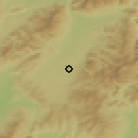 Shaded relief of the 50 km around Mošovce, drawn from the GMTED2010 grid