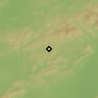 Shaded relief of the 50 km around Myjava, drawn from the GMTED2010 grid