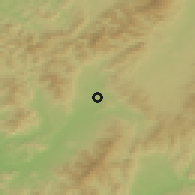 Shaded relief of the 50 km around Nedožery - Brezany, drawn from the GMTED2010 grid