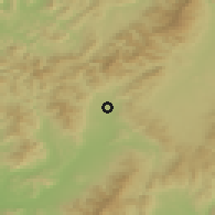 Shaded relief of the 50 km around Nitrianske Pravno, drawn from the GMTED2010 grid