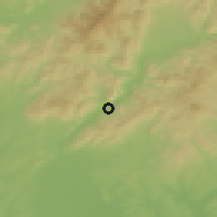 Shaded relief of the 50 km around Brehy, drawn from the GMTED2010 grid