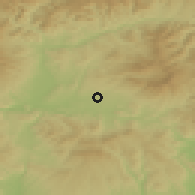 Shaded relief of the 50 km around Očová, drawn from the GMTED2010 grid