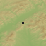 Shaded relief of the 50 km around Omšenie, drawn from the GMTED2010 grid