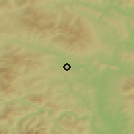 Shaded relief of the 50 km around Ostrovany, drawn from the GMTED2010 grid