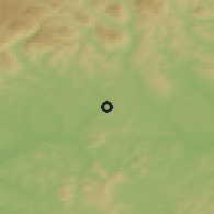 Shaded relief of the 50 km around Ožďany, drawn from the GMTED2010 grid