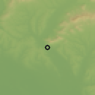 Shaded relief of the 50 km around Palárikovo, drawn from the GMTED2010 grid