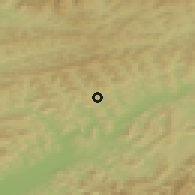 Shaded relief of the 50 km around Papradno, drawn from the GMTED2010 grid
