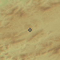 Shaded relief of the 50 km around Breza, drawn from the GMTED2010 grid