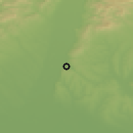 Shaded relief of the 50 km around Pastuchov, drawn from the GMTED2010 grid