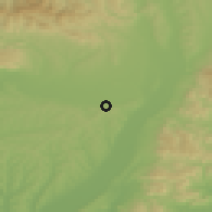 Shaded relief of the 50 km around Perín - Chym, drawn from the GMTED2010 grid