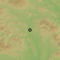 Shaded relief of the 50 km around Petrovany, drawn from the GMTED2010 grid