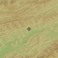 Shaded relief of the 50 km around Petrovice, drawn from the GMTED2010 grid
