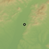Shaded relief of the 50 km around Piešťany, drawn from the GMTED2010 grid
