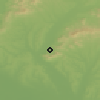Shaded relief of the 50 km around Podhorany, drawn from the GMTED2010 grid