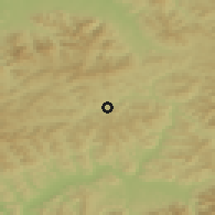 Shaded relief of the 50 km around Podvysoká, drawn from the GMTED2010 grid